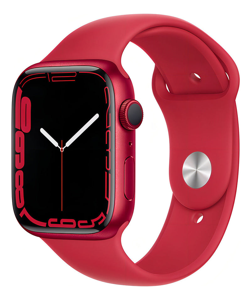Apple Watch Series 7 (GPS, 1.772") - Caixa de alumínio vermelho - Pulseira esportiva vermelho