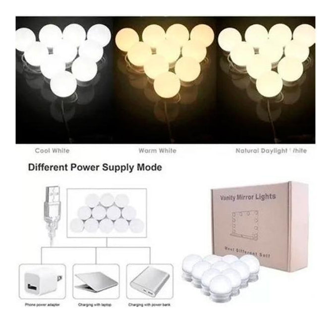 Penteadeira Ditália Pe80 com Kit Luz Branco Cor Branco