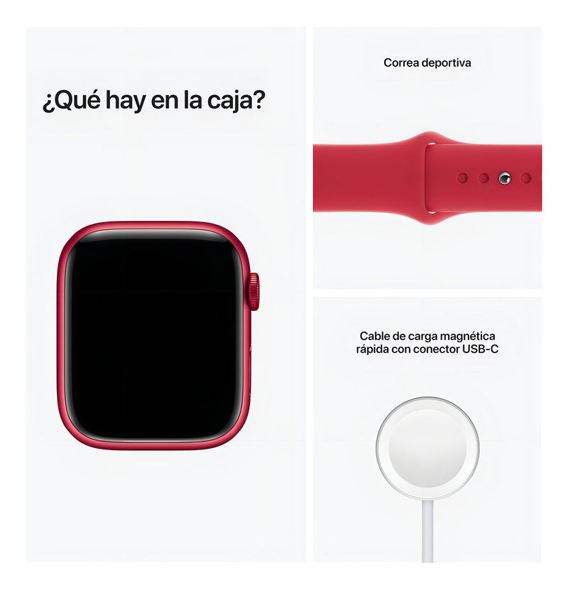 Apple Watch Series 7 (GPS, 1.772") - Caixa de alumínio vermelho - Pulseira esportiva vermelho