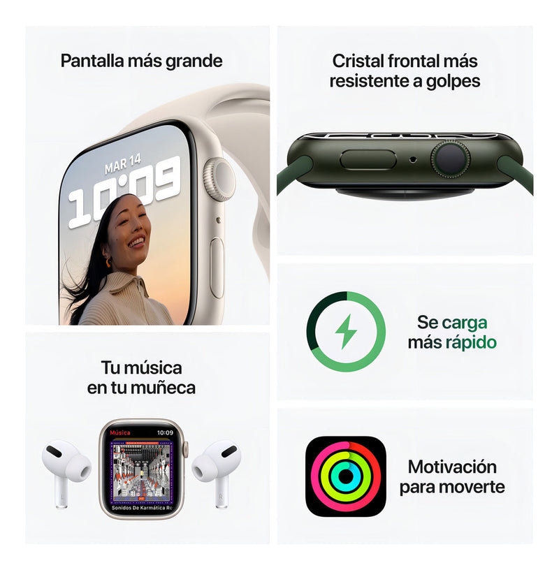 Apple Watch Series 7 (GPS, 1.772") - Caixa de alumínio vermelho - Pulseira esportiva vermelho