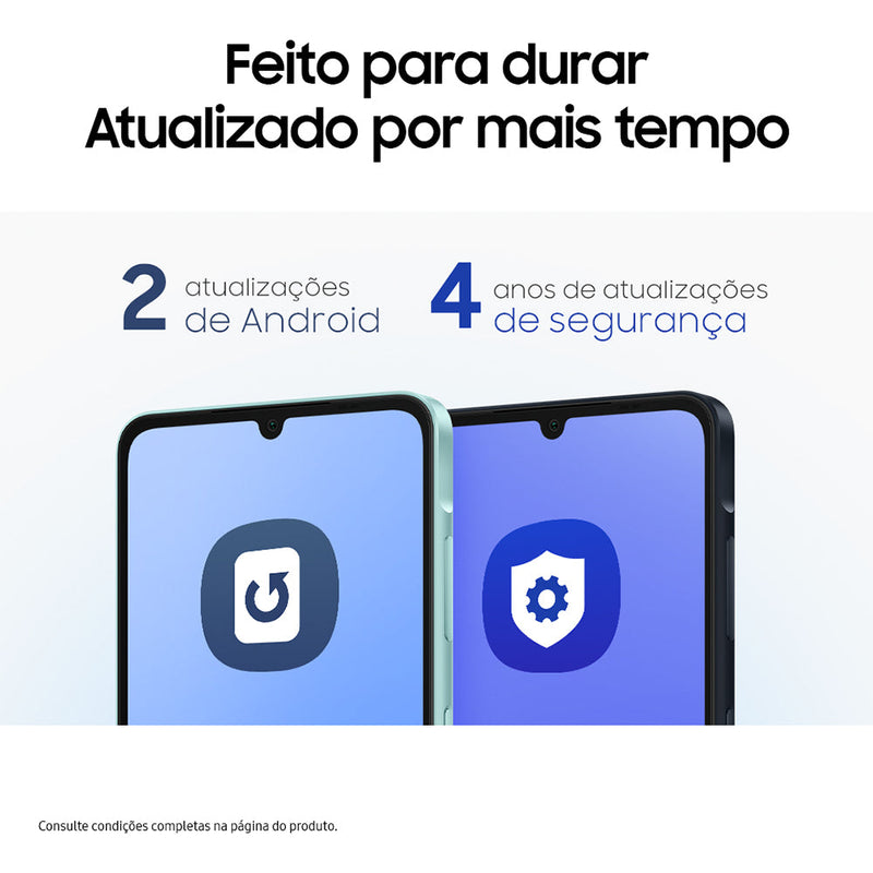 Smartphone Samsung Galaxy A06 4G 128GB 4GB RAM Dual Chip Câmera Traseira 50+2MP Frontal 8MP Tela 6,7" Android 14.0 Azul Escuro