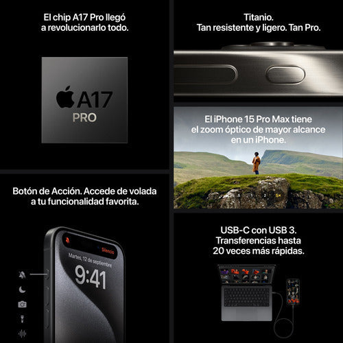 Apple iPhone 15 Pro Max (256 GB) - Titânio Natural - Distribuidor Autorizado