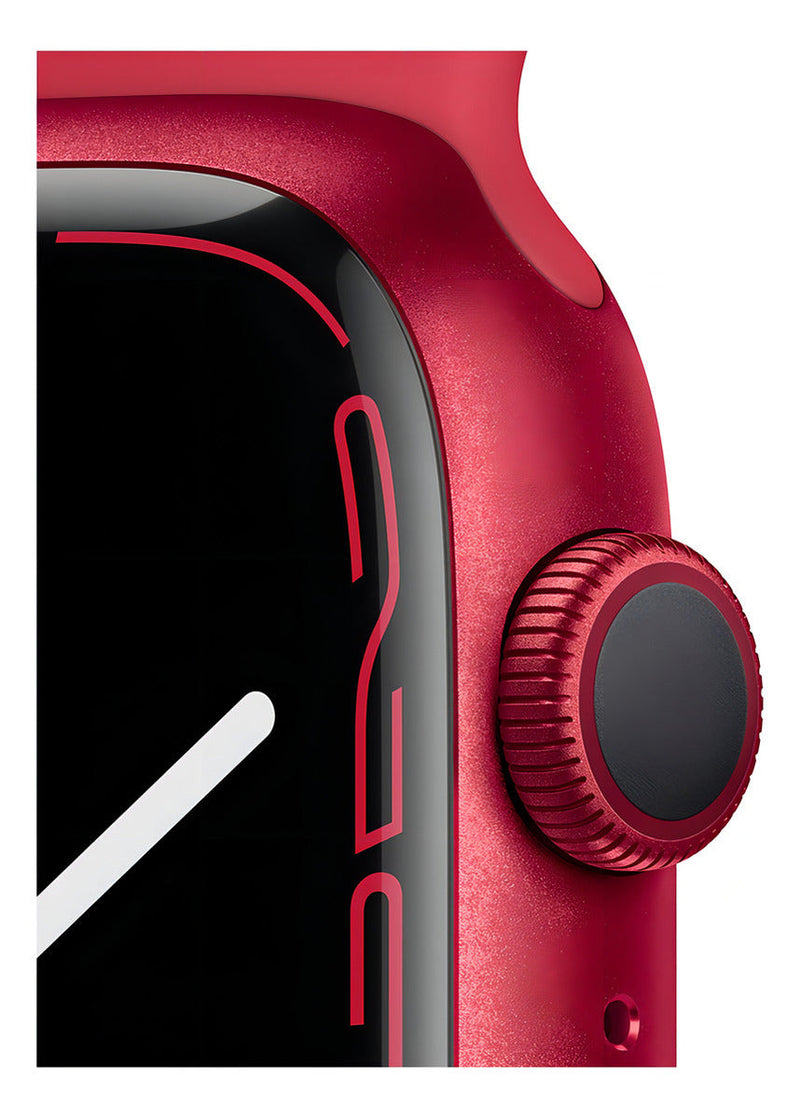 Apple Watch Series 7 (GPS, 1.772") - Caixa de alumínio vermelho - Pulseira esportiva vermelho
