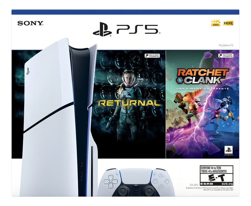 Console PlayStation 5 Midia Fisica Slim Branco 1TB Returnal e Ratchet e Clank Controle Sem Fio Dualsense Branco
