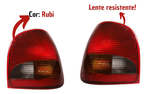 Par Lanternas Traseira Vw Gol G2 Bola 95 96 97 98 99 Rubi