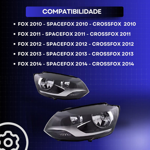 Par Farol Fox Spacefox 2010 A 2014 Mascara Negra Foco Duplo