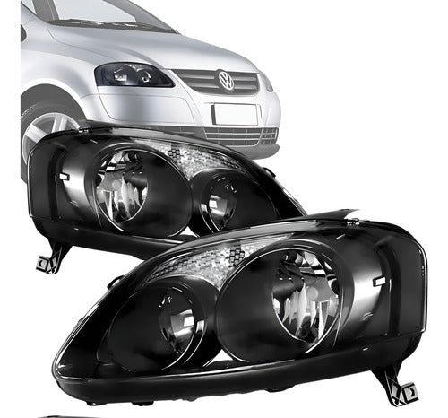 Par Farol Fox Foco Duplo Mascara Negra 2004 2007 2008 2009**