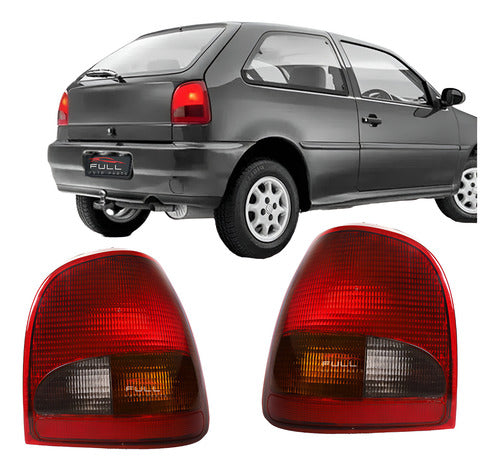 Par Lanternas Traseira Vw Gol G2 Bola 95 96 97 98 99 Rubi