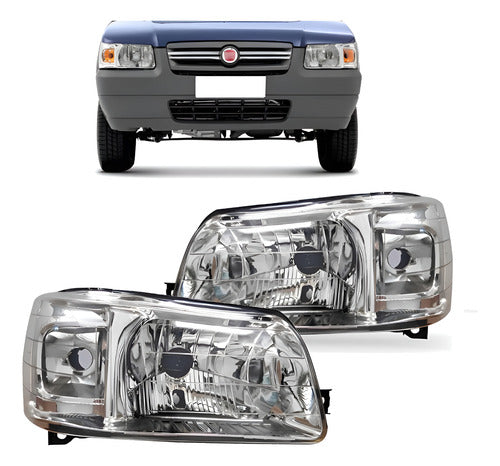 Par Farol Fiat Uno Mille Fire Economy Cromado 2004 Até 2013