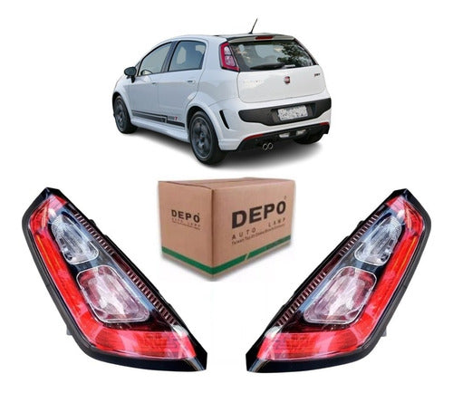 Par Lanterna Fiat Punto Tjet C/ Led 2013 2014 2015/17 Ld/ Le
