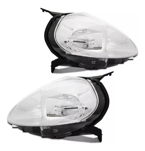 Par Farol Fiat Punto 08 2009 2010 2011 2012 Máscara Cromada
