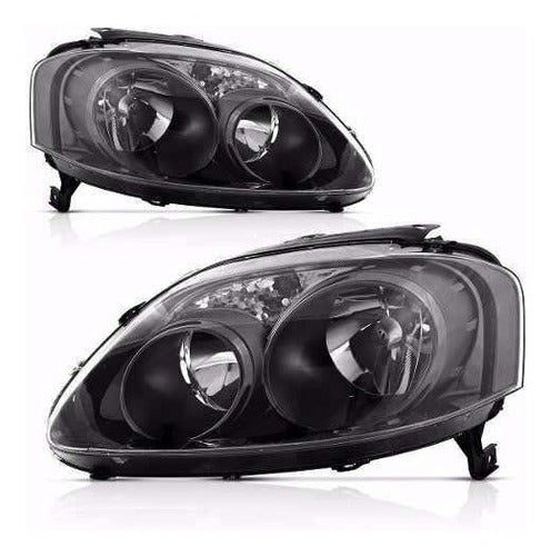 Par Farol Fox Foco Duplo Mascara Negra 2004 2007 2008 2009**