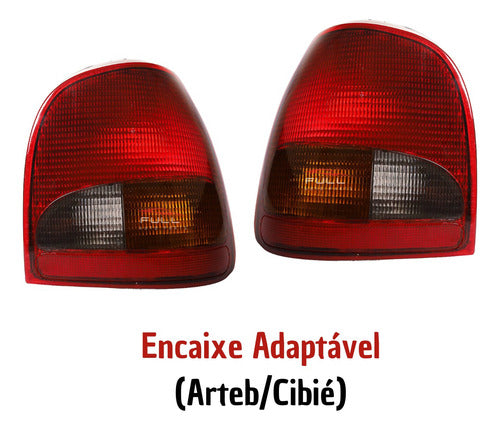 Par Lanternas Traseira Vw Gol G2 Bola 95 96 97 98 99 Rubi