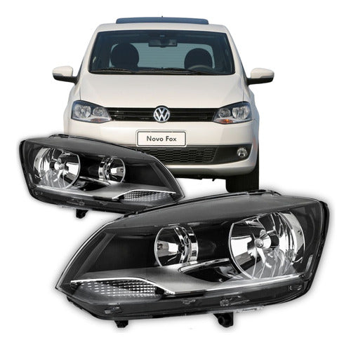 Par Farol Fox Spacefox 2010 A 2014 Mascara Negra Foco Duplo
