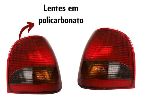 Par Lanternas Traseira Vw Gol G2 Bola 95 96 97 98 99 Rubi