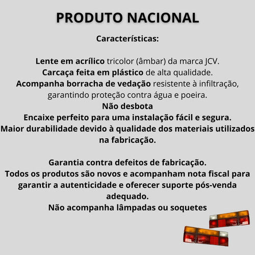 Par Lanterna Traseira Gol Quadrado 87/94 Tricolor