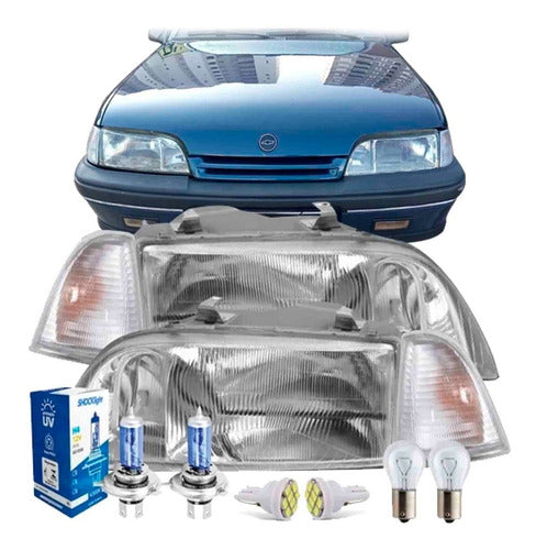 Par Farol Monza 91 92 93 94 95 96 97 Tubarão Vidro + Seta