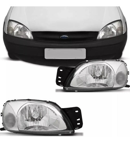 Par Farol Fiesta Street Courier 2000/2006 Pisca Cristal
