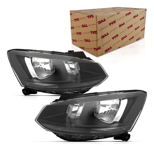 Farol Fox 15 16 17 2018 2019 Friso Preto Duplo Máscara Negra