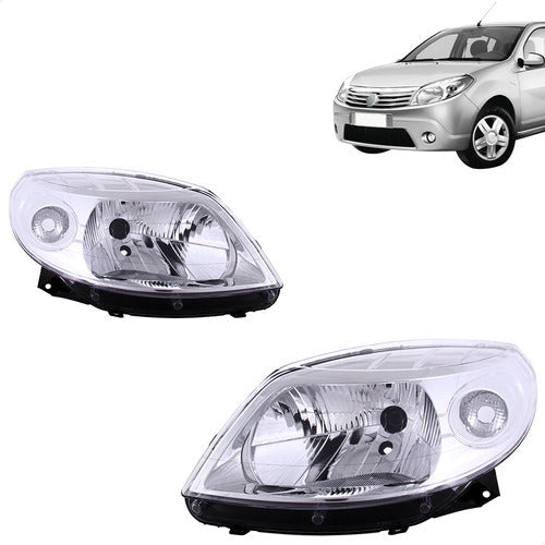Par Farol Sandero 2007 2008 2009 2010 11 Cromado